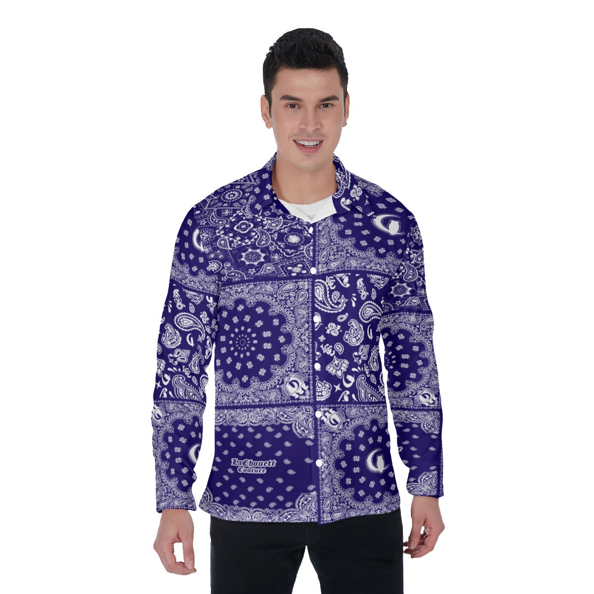 BANDANA MIX NAVY Men's Long Sleeve Shirt