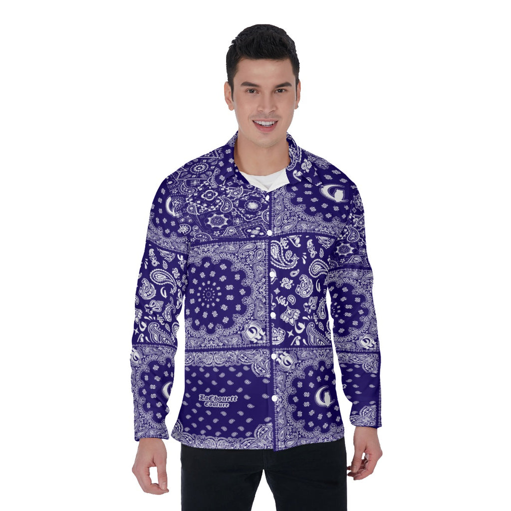 BANDANA MIX NAVY Men's Long Sleeve Shirt