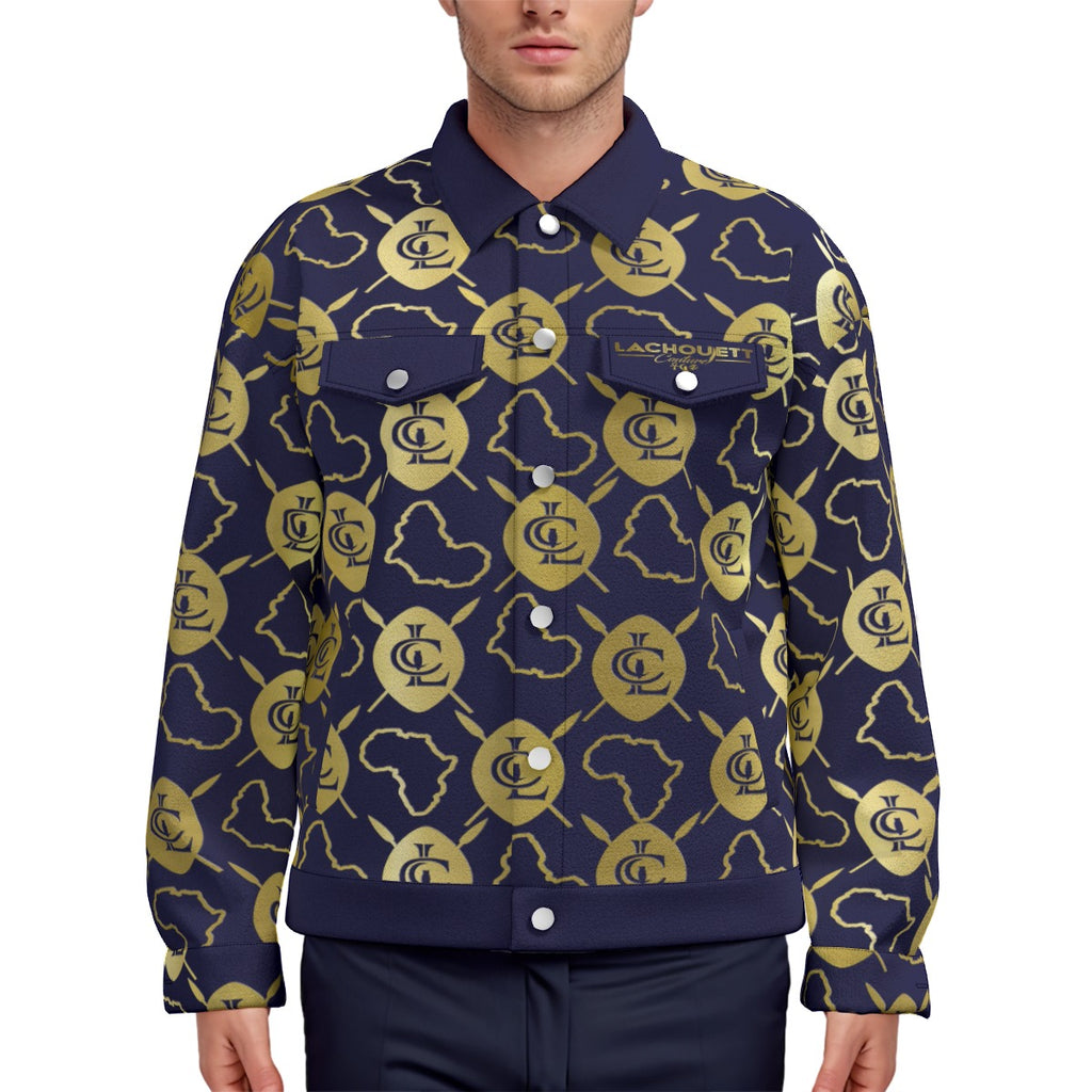 AFRICAN WARRIOR NAVY Unisex Lapel Jacket