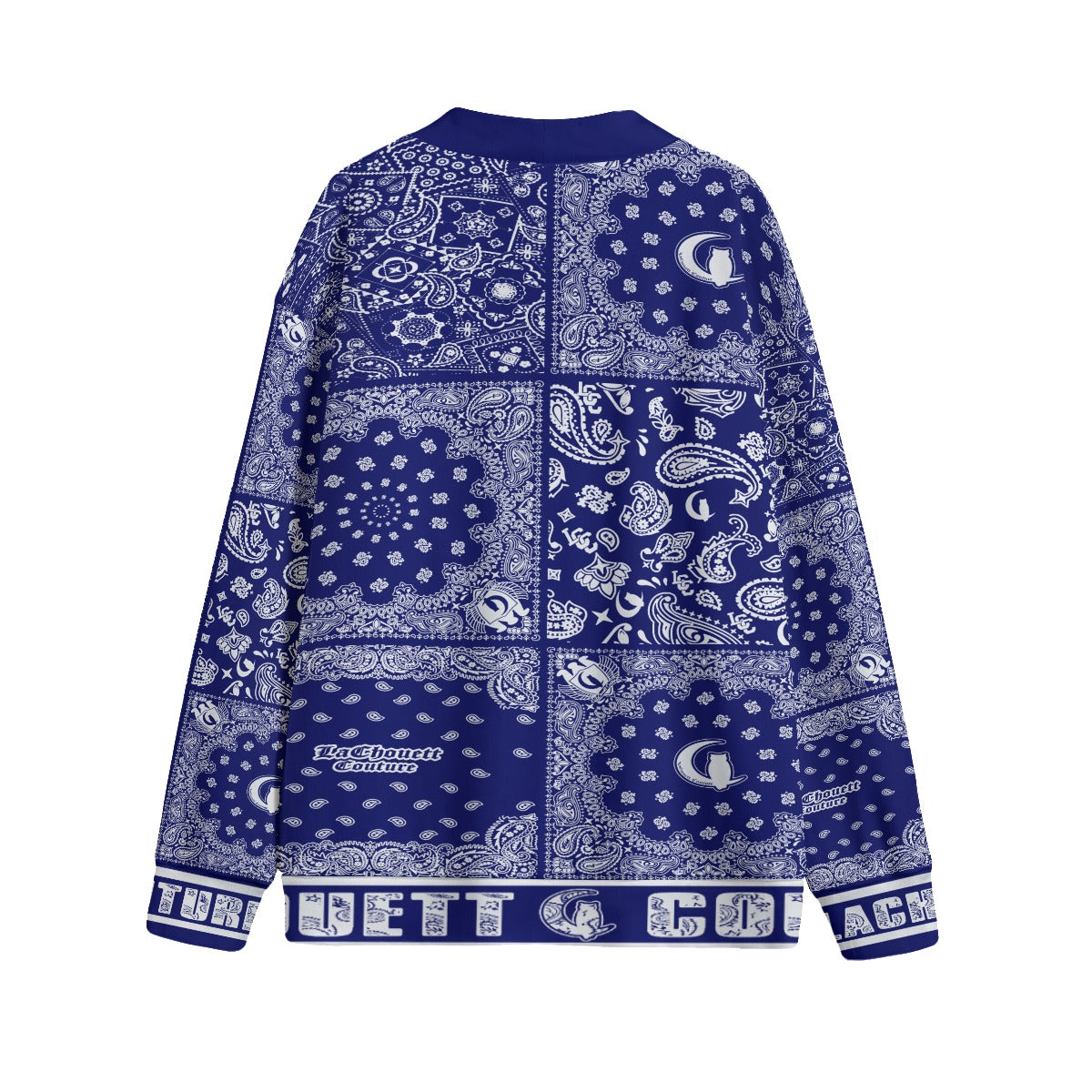 BANDANA MIX NAVY Unisex V-neck Cardigan With Button Closure