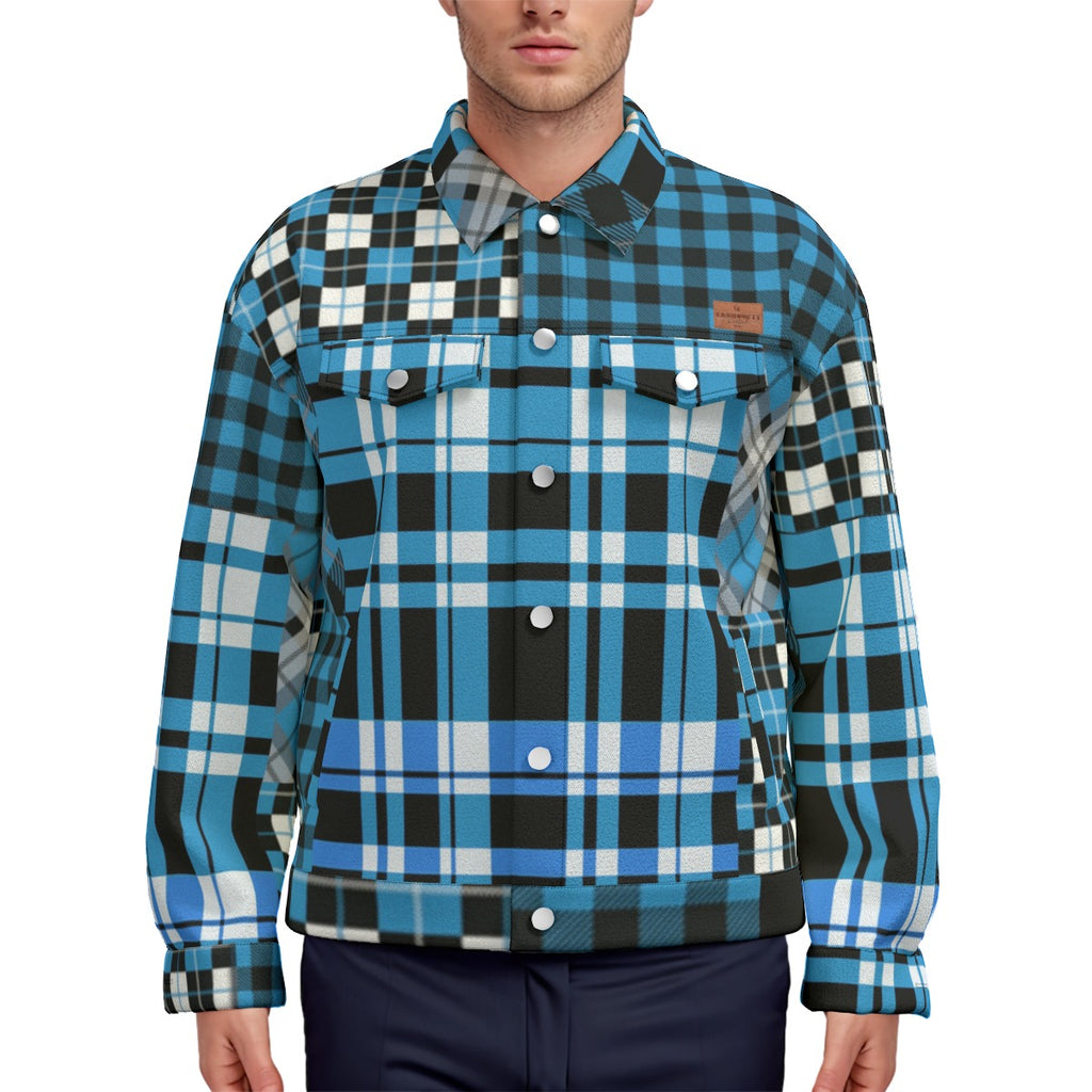 FLEXIN PLAID TRQSE Unisex Lapel Jacket  Cotton