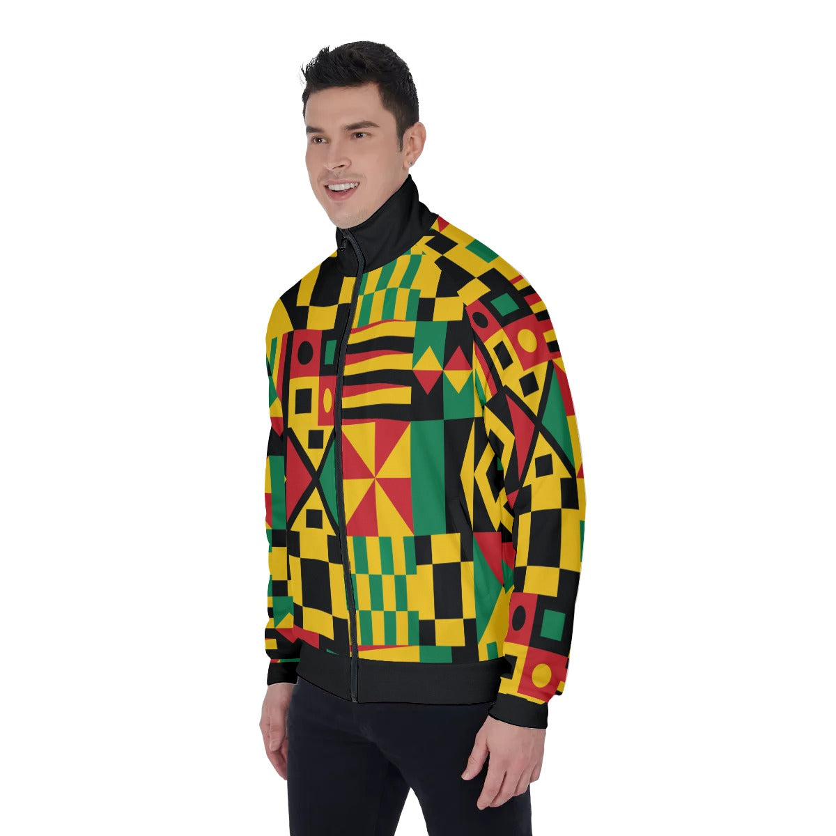 KENTE BUTAN FULLY Men's Stand Collar Jacket