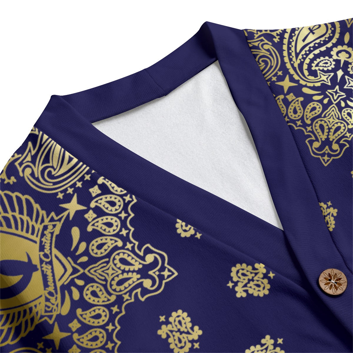 BANDANA  GLDNAVY Unisex V-neck Cardigan With Button Closure