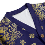 BANDANA  GLDNAVY Unisex V-neck Cardigan With Button Closure