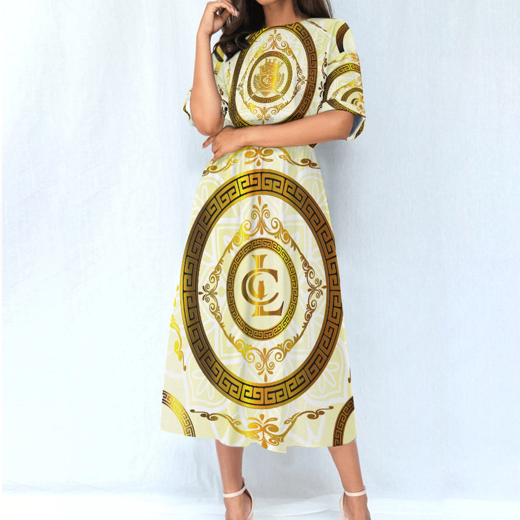 LCC RICH WHT Women's Elastic Waist Dress
