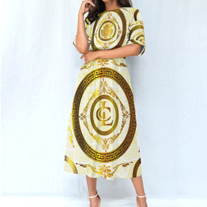 LCC RICH WHT Women's Elastic Waist Dress