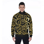 GORGEOUS LEAF GOLD Men's Stand Collar Jacket