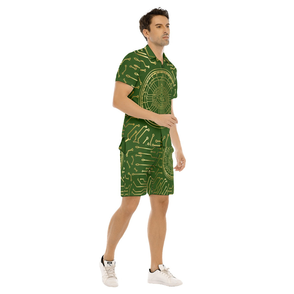 CRYPTO KMT KAKI Men's Short Sleeve Shirt Sets