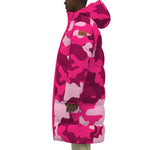 CAMOUFLAGE PINKISH Unisex Long Down Jacket