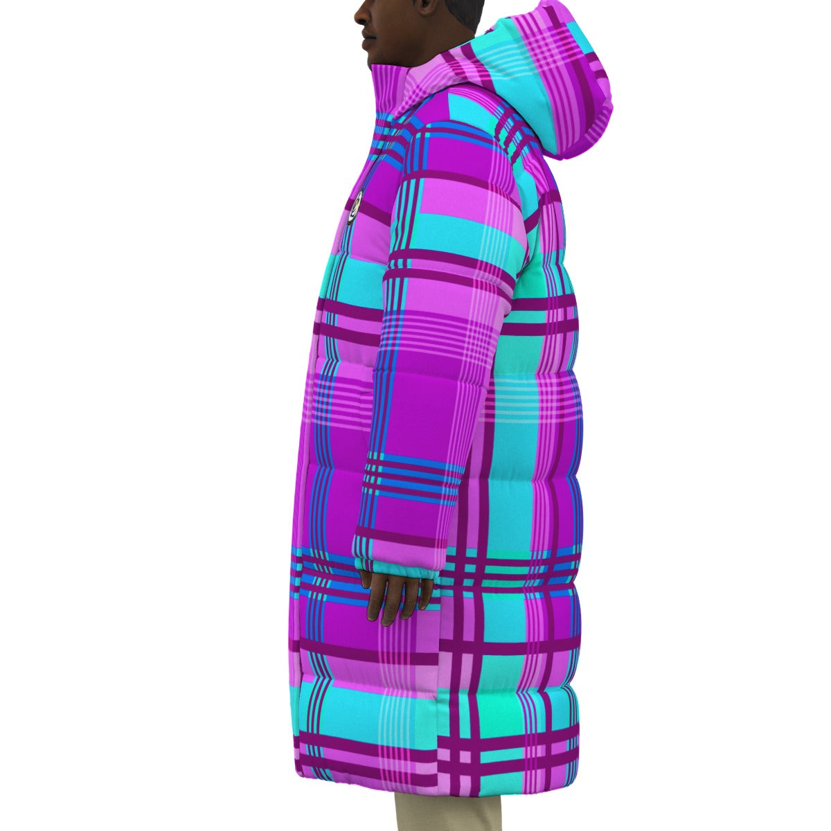 MADRAS PURPLE Unisex Long Down Jacket
