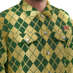 ARLEQUIN GREEN Unisex Lapel Jacket Cotton