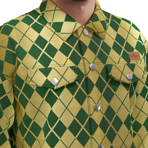 ARLEQUIN GREEN Unisex Lapel Jacket Cotton