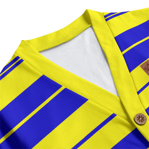 STRIPE UP CRENSHAW Unisex V-neck Cardigan With Button Closure