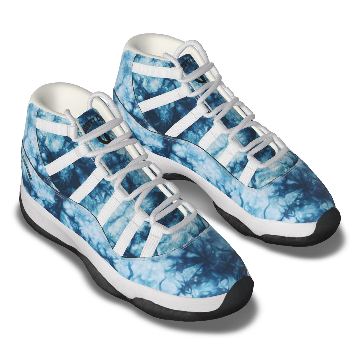TIE DYE BLUE High Top Basketball Shoes