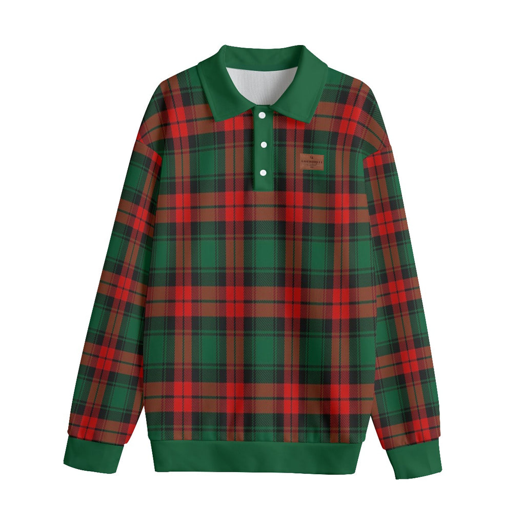 PLAID STYLE RBG Unisex Lapel Collar Sweater