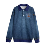 LCC Denim Unisex Lapel Collar Sweater