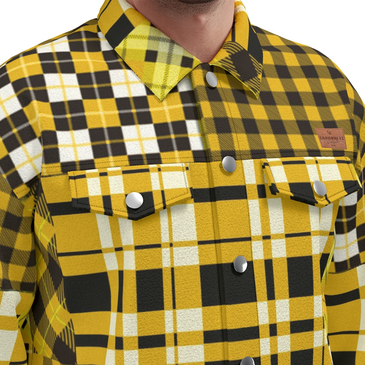 FLEXIN PLAID YLW Unisex Lapel Jacket  Cotton