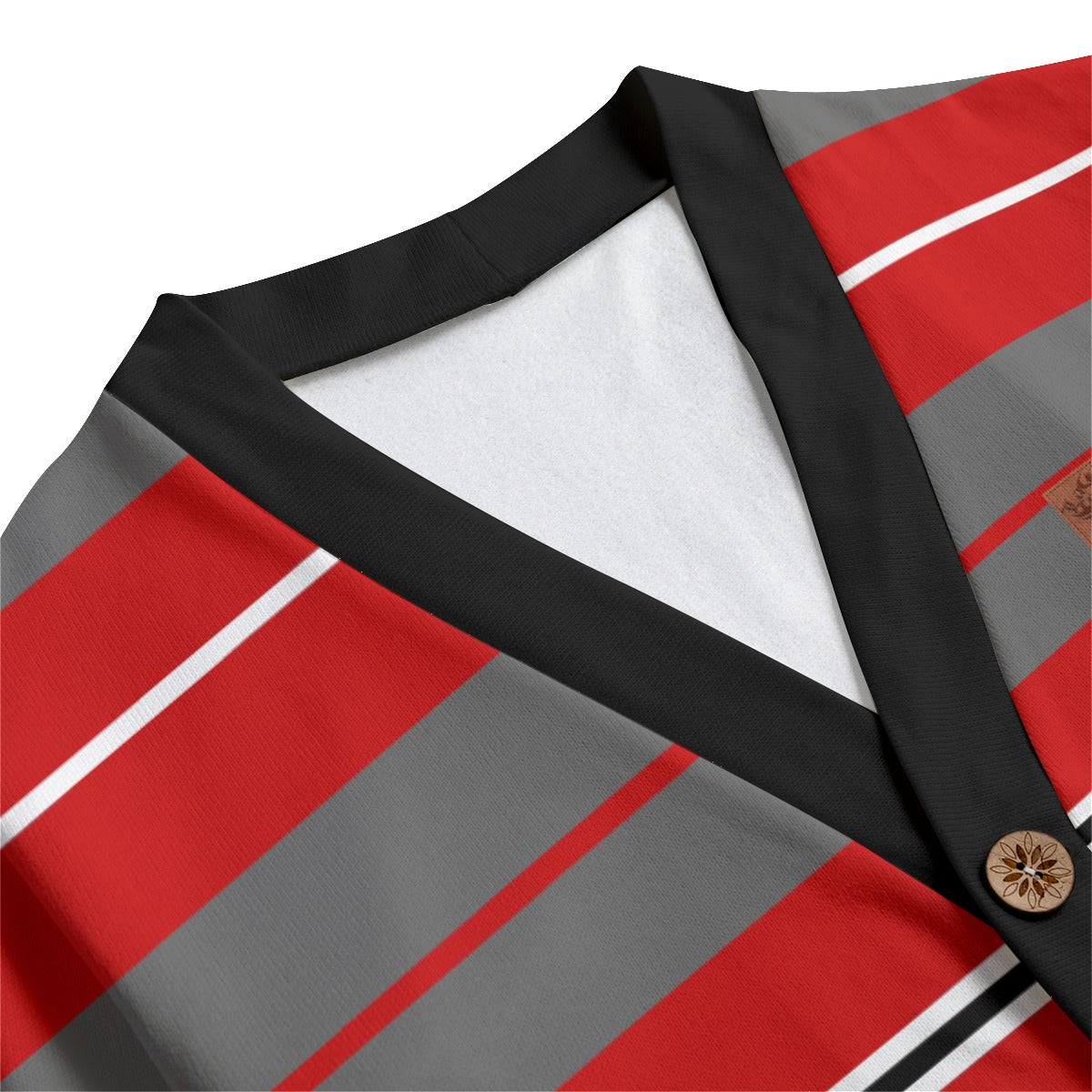 STRIPE UP BLOODYBLC Unisex V-neck Cardigan With Button Closure