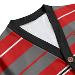 STRIPE UP BLOODYBLC Unisex V-neck Cardigan With Button Closure