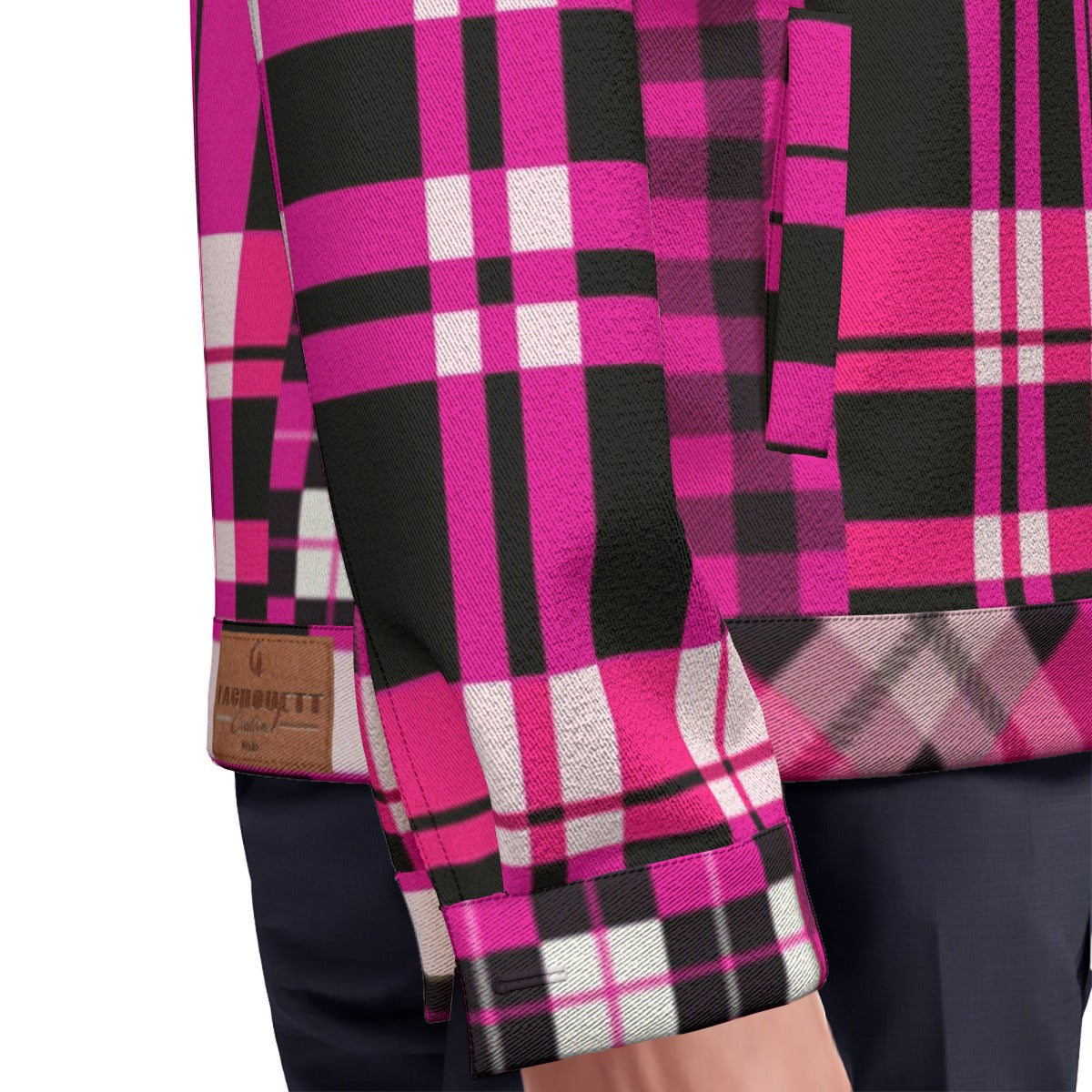 FLEXIN PLAID GRAPES Unisex Lapel Jacket  Cotton