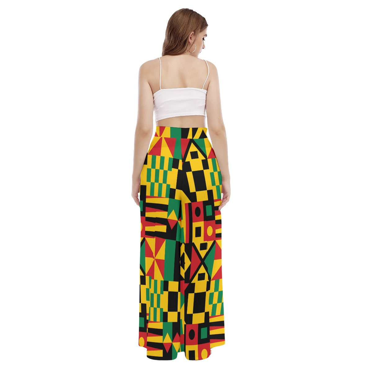 kente butan Women's High Waist Wide Leg Trousers