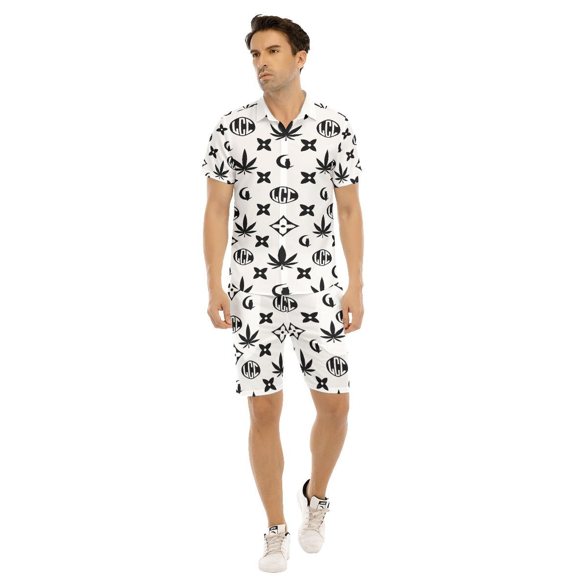 LCC WEEDY WHT Men's Short Sleeve Shirt Sets