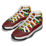 KENTE BUTAN RED High Top Basketball Shoes