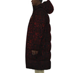 HIEROGLYPH RED Unisex Long Down Jacket