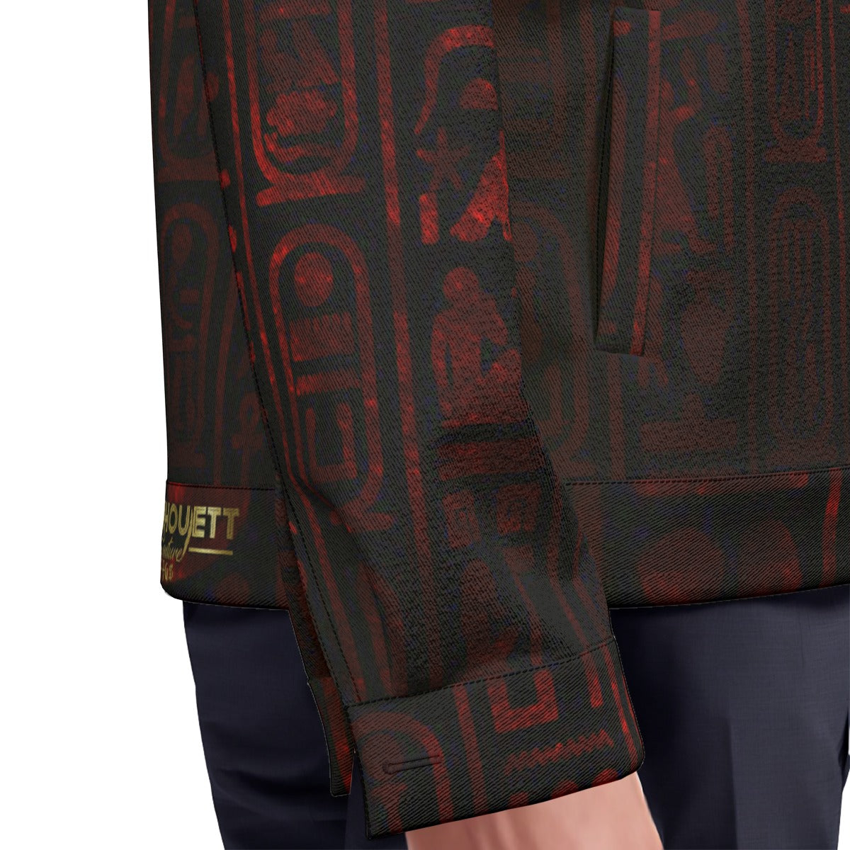 HIEROGLYPH RED Unisex Lapel Jacket  Cotton