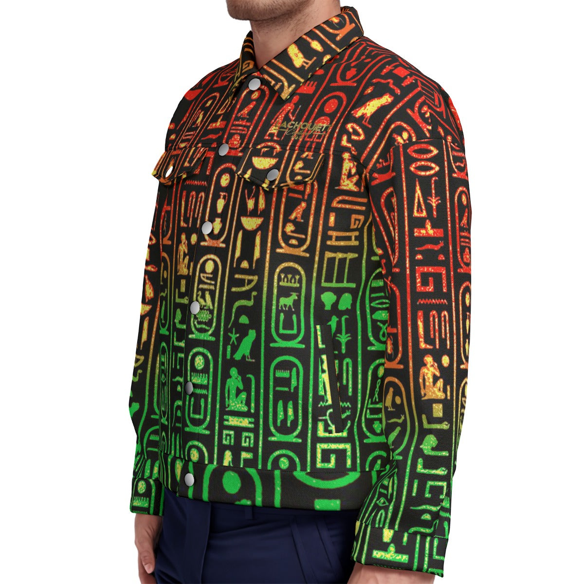 HIEROGLYPH RASTA Unisex Lapel Jacket Cotton