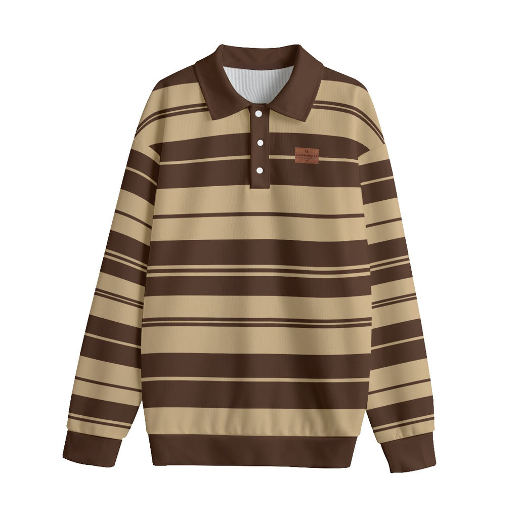 STRIPE UP LOCO Unisex Lapel Collar Sweater