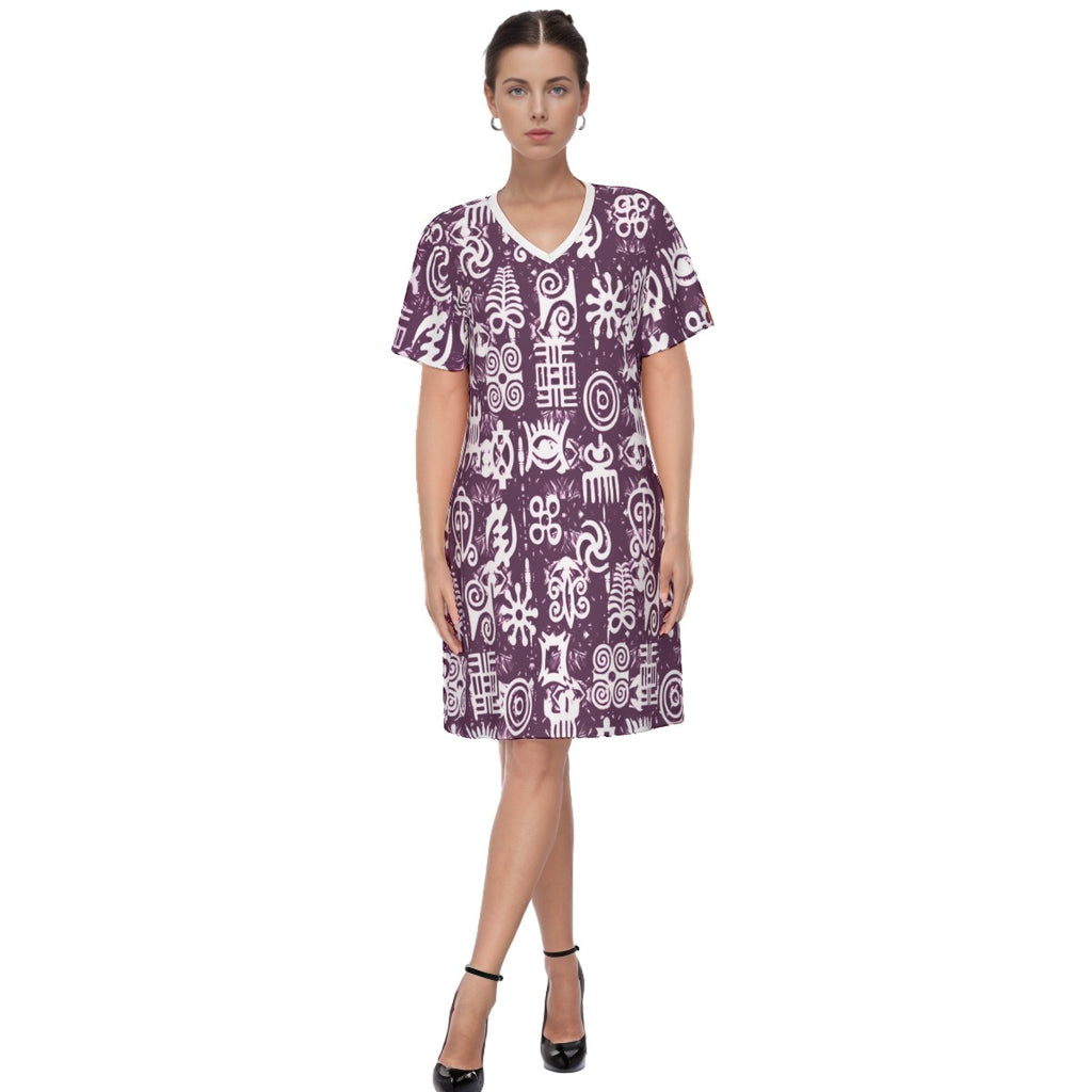 ADINKRA MXGRPS Women's Round Neck Dress