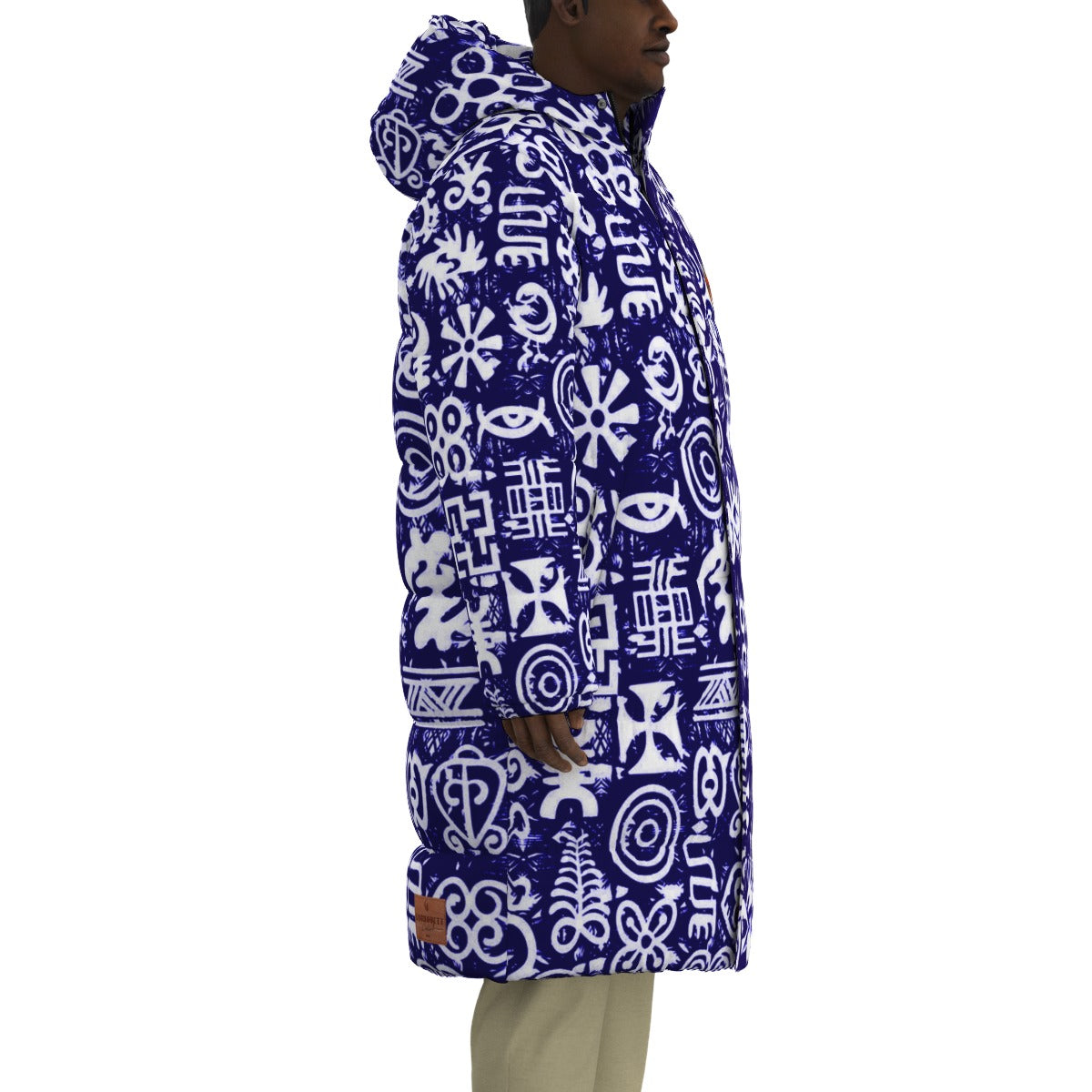 ADINKRA MIXBLUE Unisex Long Down Jacket