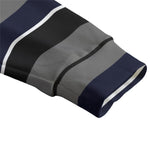 STRIPE UP NAVY GREY Unisex V-neck Cardigan With Button Closure