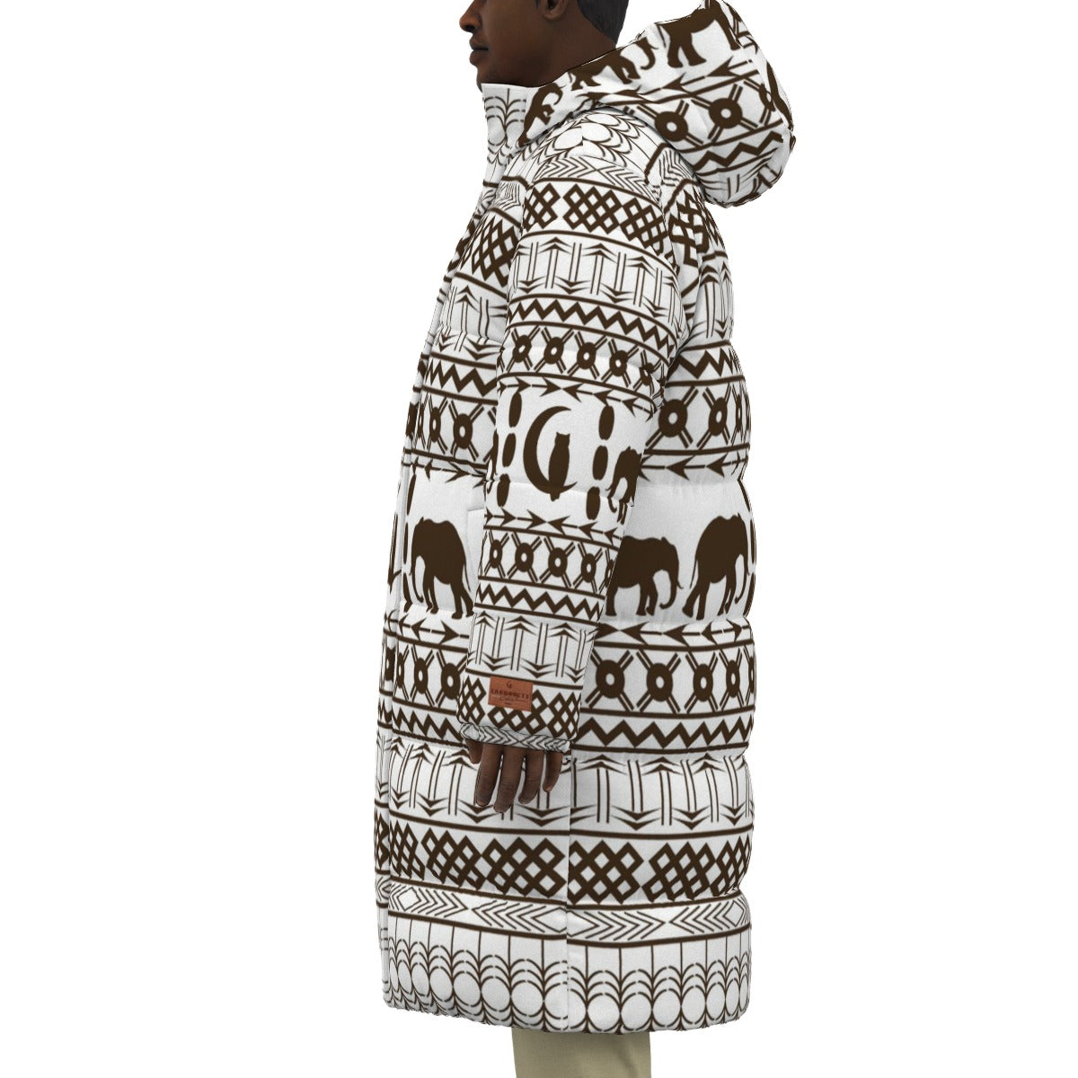 ELEPHANT ORNEMENT Unisex Long Down Jacket