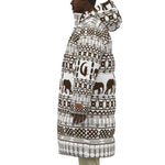 ELEPHANT ORNEMENT Unisex Long Down Jacket