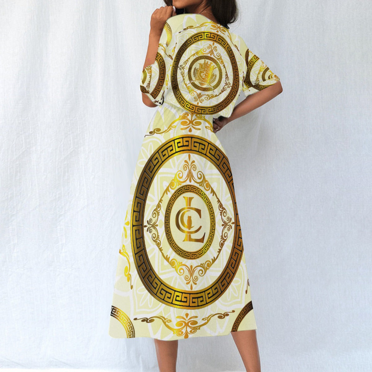 LCC RICH WHT Women's Elastic Waist Dress