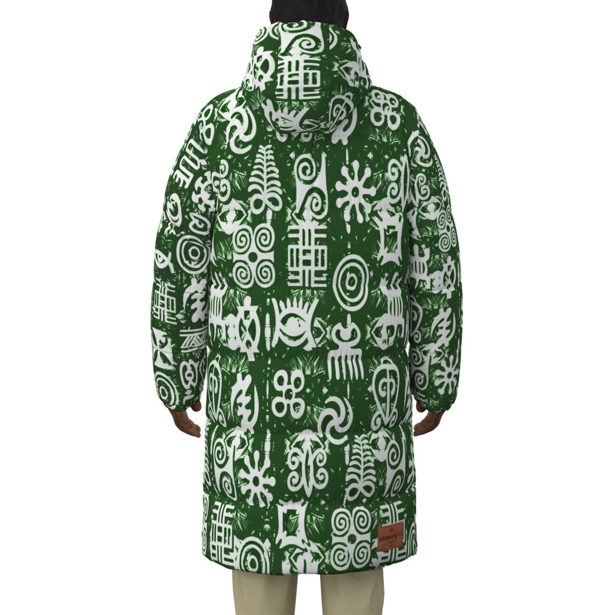 ADINKRA MIXGREEN Unisex Long Down Jacket