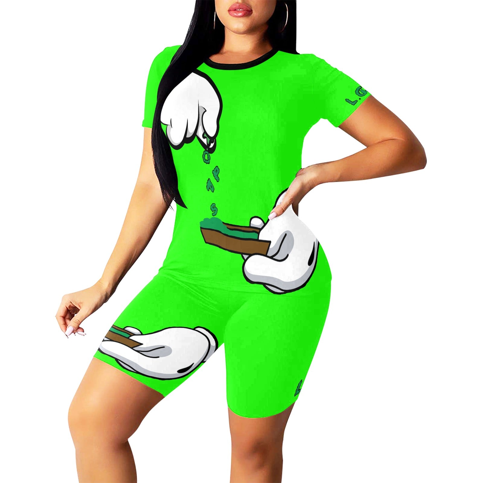 BURN THE OPPS Women's Short Yoga Set