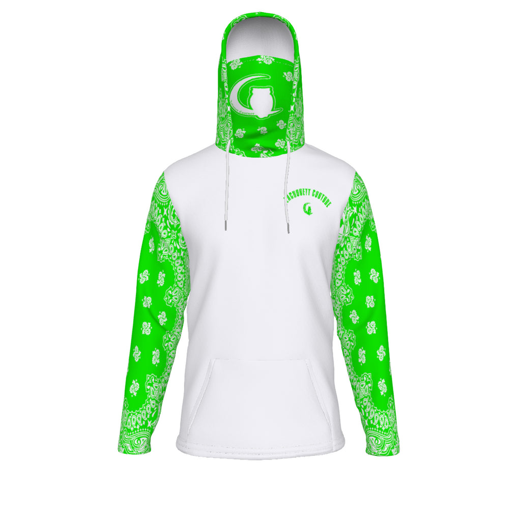 BANDANA GREEN Unisex Pullover Hoodie With Mask