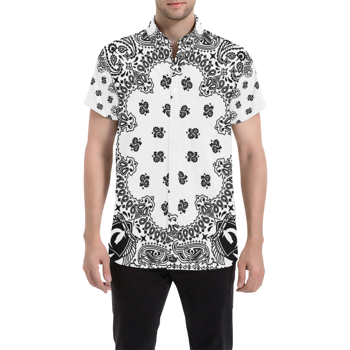 BANDANA WHT Men's All Over Print Short Sleeve Shirt