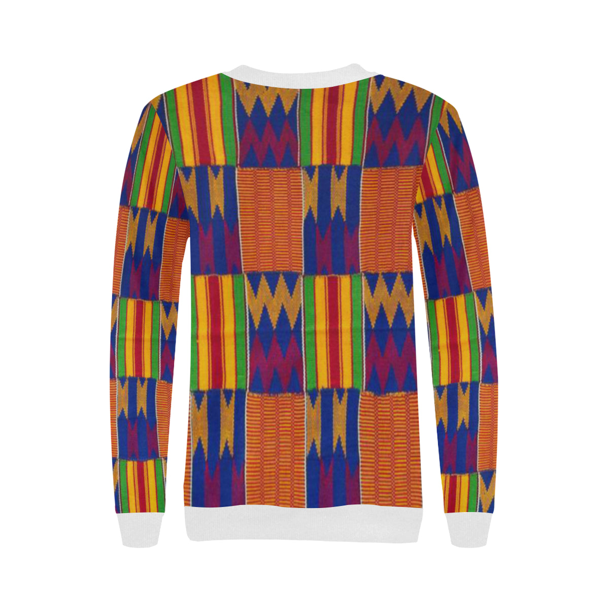 KENTE STYLE Women's Rib Cuff Crew Neck Sweatshirt