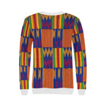 KENTE STYLE Women's Rib Cuff Crew Neck Sweatshirt