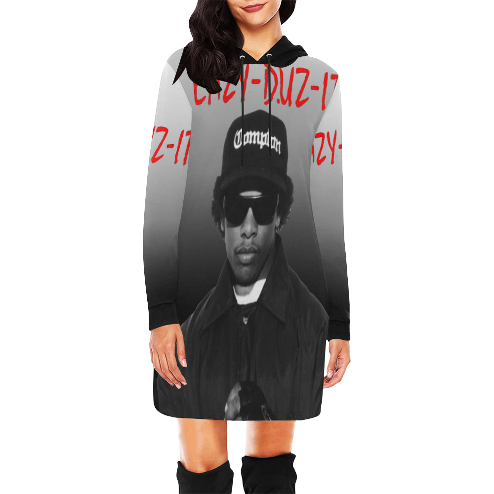 EAZY DUZ IT All Over Print Hoodie Mini Dress