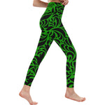 GORGEOUS GREEN All Over Print High-Waisted Leggings