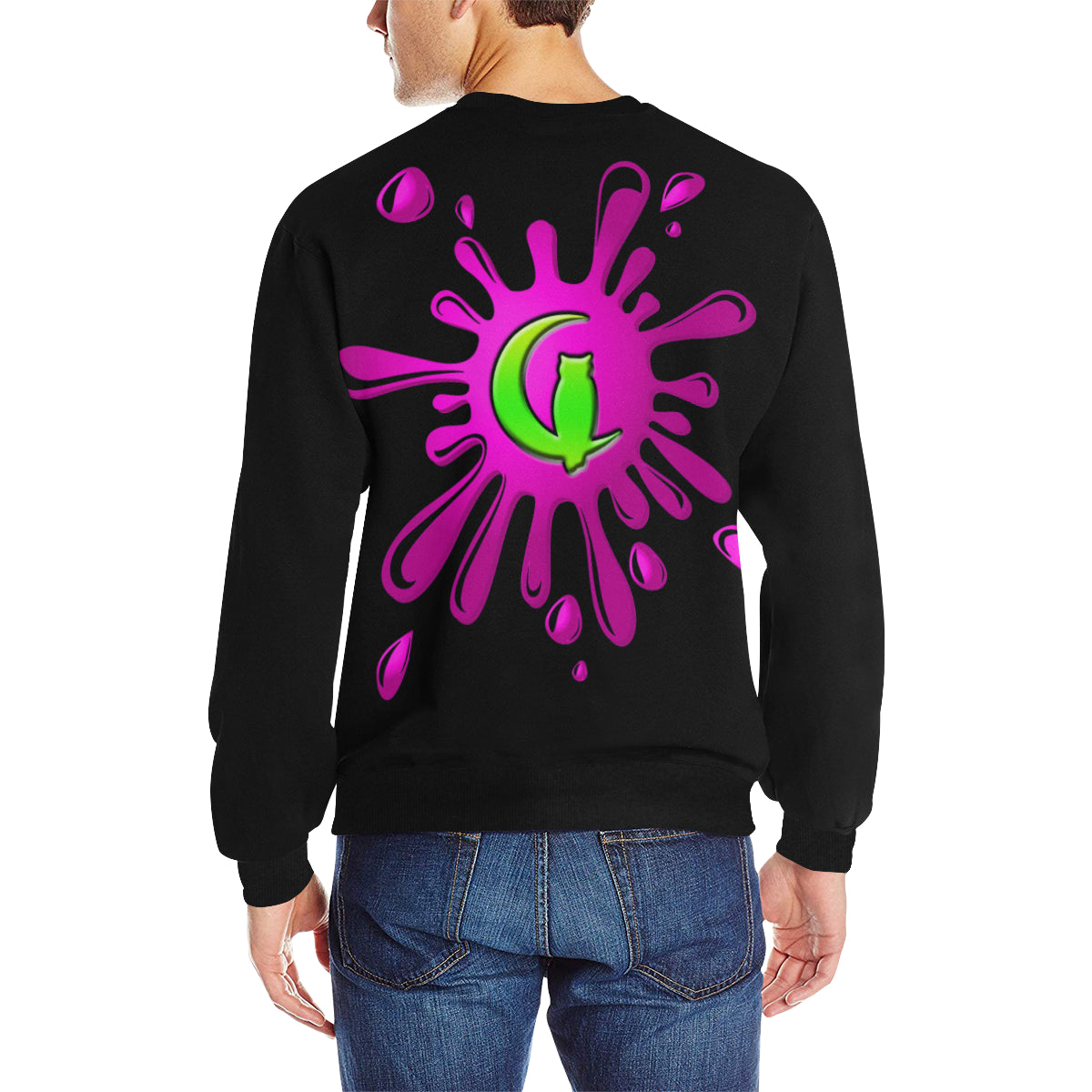 SPLASH OUT BLC Men's Rib Cuff Crew Neck Sweatshirt
