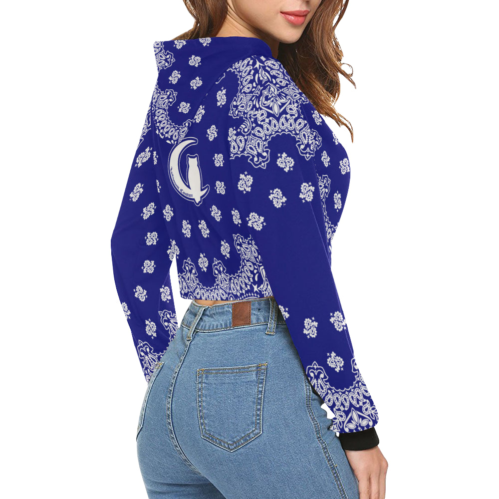 BANDANA Cs'UP All Over Print Crop Hoodie for Women