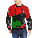 BLACC PANTHER RED Men's Rib Cuff Crew Neck Sweatshirt