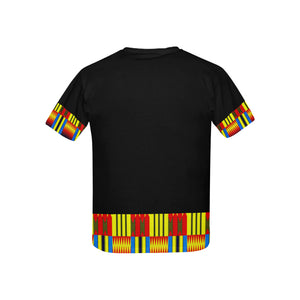 KENTE BLUE Kids' All Over Print T-Shirt