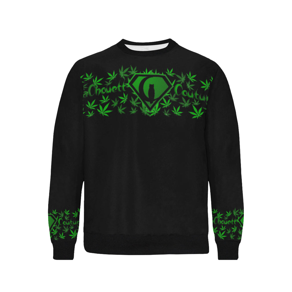 SUPER DANK BLC Men's Rib Cuff Crew Neck Sweatshirt